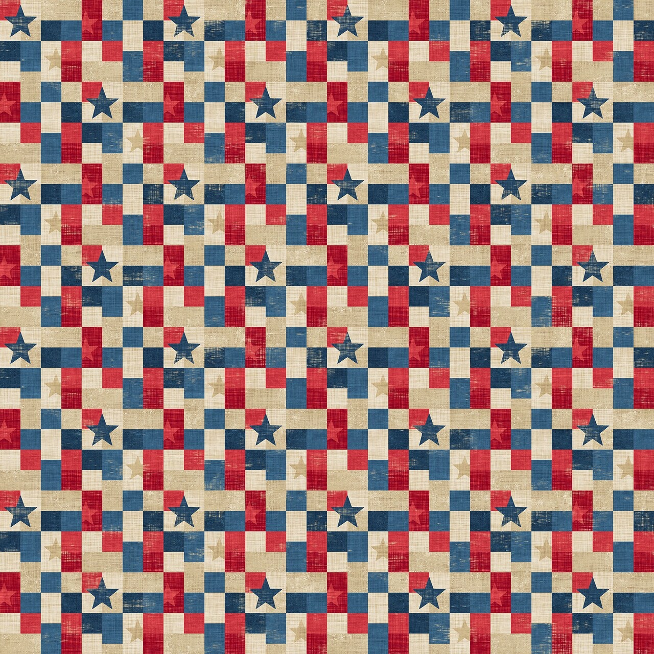 Fabric Northcott Americana Patchwork American Heartland by the Quarter Yard 28731-12